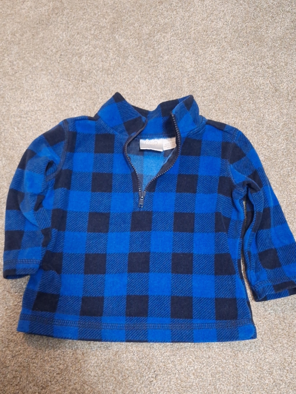 Blue & Black Buffalo Plaid Quarter-Zip Pullover for Kids